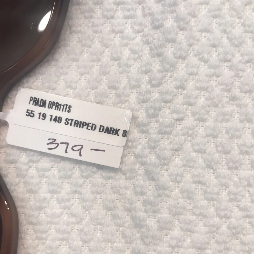 Rare discontinued Prada 11T striped dark brown womens sunglass. New with tags. - Picture 7 of 9